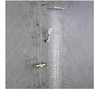 Shower System, Shower Faucet Set Wall Mounted Shower Combo Set High Pressure Rain Mixer Combo Set with Bathtub Spout, 12 inches Rectangle Rain Shower Head, 2 Modes Handheld Shower,Black Chrome