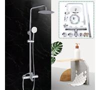 Shower System Shower Set Hand Shower Mixer Thermostat Mixer Rain Shower with Silver System Shower Head Set Shower Column Thermostatic Head Shower Shower Safety Lock Height Adjustable Shower Fittings