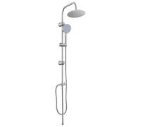 Shower System Silver Stainless Steel 47 x 20 x 95 cm with Adjustable Shower Head and Hand Shower 2-in-1 Shower Head for Bathroom and Shower Cubicle with Water-Saving High Pressure and Massage Function