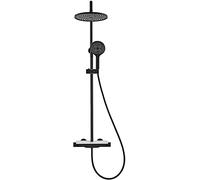 Shower System Thermostatic Shower Faucet Set 10 inches Shower Combo Set Wall Mounted Rain Mixer Combo Set with Waterfall Tub Spout, Round Rain Shower Head, 3 Modes Handheld Shower,Chrome,Chrome