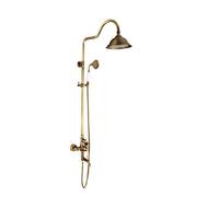 Shower System Thermostatic Shower System Antique Brass Shower Faucet Set Rainfall Shower Head and Handheld Shower Wall Mounted Bathroom Shower tap System