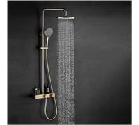 Shower System with Tub Spout 9 inches Round Rainfall Shower Head System with Handheld Combo Set, Wall Mounted Shower Faucet Set, 3 Functions,Black,Showerheads
