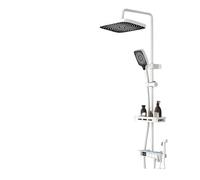 Shower System with Waterfall Showerhead - Adjustable Height for Hot & Cold Water, Premium Bathroom Accessory for Modern Bathrooms