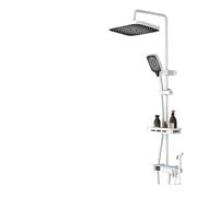 Shower System with Waterfall Showerhead - Adjustable Height for Hot & Cold Water, Premium Bathroom Accessory for Modern Bathrooms