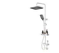Shower System with Waterfall Showerhead - Adjustable Height for Hot & Cold Water, Premium Bathroom Accessory for Modern Bathrooms