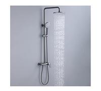 Shower Systems for Family Bathroom, Wall Mounted High Flow Rain Mixer Shower Combo Set with Handheld Spray,Gun Gray