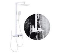 Shower Systems with Waist Spray, 4 Functions Shower Faucet Sets, Complete Shower System Kit with Shower Head, Handheld Spray, Tub Spout, Bidet, Height Adjustable