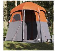 Shower Tent Grey/Orange 256x136x225cm 185T Polyester PU Coating 2-Person Fold-up