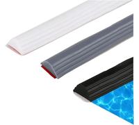 Shower Threshold Water Barrier, Bathroom Water Dam, Wet Room Bathroom Floor Seal Self-Adhesive Wet Room Floor Barrier For Bathroom, Kitchen Sink(Black,2M)