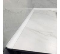 Shower Threshold Water Dam, Water Barrier Strip, Silicone Water-Blocking Self-Adhesive Sealant Strip for Countertop, Sink, Bathtub, Wet Room Floor(White 1 Meter)