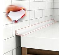 Shower Threshold Water Dam, Water Barrier Strip, Silicone Water-Blocking Self-Adhesive Sealant Strip for Countertop, Sink, Bathtub, Wet Room Floor(White 2 Meters)