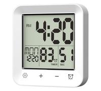 Shower Timer 4x4x2" Large LCD Touch Screen Anti Splash Waterproof Hangable Display Temperature Time Date