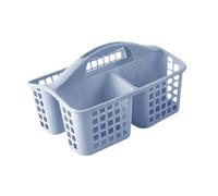 Shower Tote with Handles, 3-Compartment Toiletry Organizer,Blue | sturdy PP build, divided sections, easy carry, multipurpose storage, gym and dorm ready