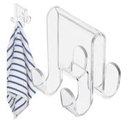 Shower Towel Hooks - Acrylic Bathroom Wall Hooks 3.1 x 1.6 x 1.9 Inches | Stainless Adhesive and Holder with Screws for Towels, Robes and Bathroom Accessories | Toalas Hook: Home Use