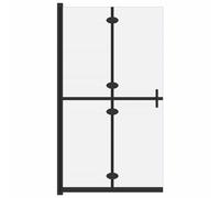 vidaXL Walk-In Shower Wall Folding Gold 100 x 6.5 x 190 cm, Modern Bathroom Partition, Tempered Glass Shower, Luxury Wall, Rectangular Enclosure, Aluminium Divider, Efficient Space