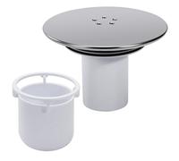 Shower Waste 90mm/115mm Replacement Shower Siphon Cover High Flow Shower Drain Cover Chrome Shower Plug Cover for Bathroom White Base