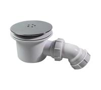 Shower Waste with Trap Chrome Fast Flow Fits 90mm Tray Holes