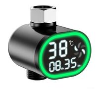 Shower Water Thermometer, LED Digital Display with Color Change Indicator, Water Powered No Battery for Baby Bath Safety