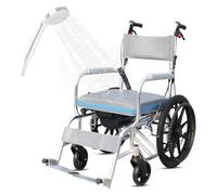 Shower Wheelchair for The Elderly, Shower Chairs for The Disabled, Self Propelled Shower Wheelchair Only 13 KG（28.66 LBS） After Folding, Waterproof PU Material, Corrosion Resistant