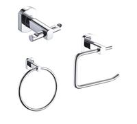 Showerdrape Admiralty Chrome Stainless Steel Wall Mounted 3 Piece Bathroom Accessory Set