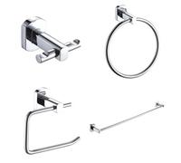 Showerdrape Admiralty Chrome Stainless Steel Wall Mounted 4 Piece Bathroom Accessory Set