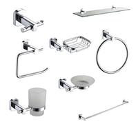 Showerdrape Admiralty Chrome Stainless Steel Wall Mounted 8 Piece Bathroom Accessory Set