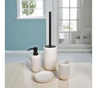 Showerdrape Alexandria Concrete Collection 4 Piece Bathroom Accessory Set in Beige Showerdrape Beige