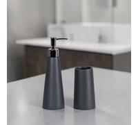 Showerdrape Alto 2 Set - Liquid Soap Dispenser & Tumbler in Grey Showerdrape Grey