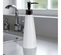 Showerdrape Alto Grey Collection Liquid Soap Dispenser in White Showerdrape White