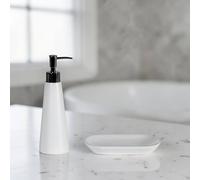 Showerdrape Alto White 2 Set - Liquid Soap Dispenser & Soap Dish Showerdrape White