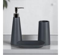 Showerdrape Alto White Collection 3 Piece Bathroom Accessory Set in Grey Showerdrape Grey