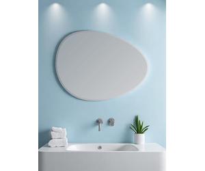 Showerdrape Angel Frameless Bathroom Wall Mirror, Wall Mounted Mirror For Bathroom, Modern Pebble Vanity Mirror For Living Room, Elegant Bevelled Edge, The Mirror Is Suitable For Bedrooms.