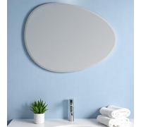 Showerdrape Angel Pebble Oval Wall Mounted Frameless Bevelled Edge Bathroom Mirror 60 X 45Cm