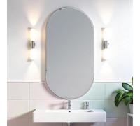 Showerdrape Archway Oval Wall Mounted Frameless Bevelled Edge Bathroom Mirror 80 X 40Cm