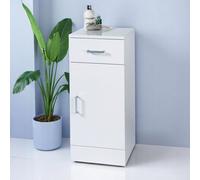 Showerdrape Arezzo High Gloss White Bathroom Single Door Cabinet Showerdrape White