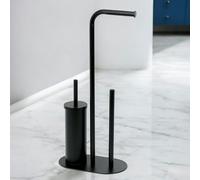 Showerdrape Aspen Black 3 in 1 Toilet Roll & Brush Combination