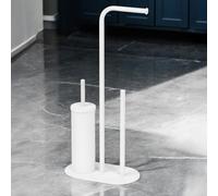 Showerdrape Aspen White 3 in 1 Toilet Roll & Brush Combination