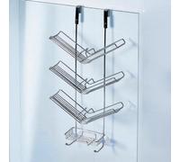 Showerdrape Atrium 3 Tier Hanging Chrome Shower Caddy in Metallic Silver Showerdrape Metallic Silver