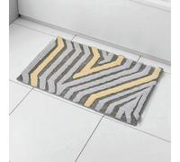 Showerdrape Barbican 100% Cotton Blue Anti-Slip Bath Mat 800 x 500mm in Grey Showerdrape Grey