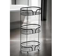 Showerdrape Bathroom Storage Basket Free Standing 3-Tiered Tray Bathroom Organiser For Toiletries, Shampoo Holder Black Shower Stand, Caddy Toilet Storage Holder.
