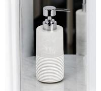 Showerdrape Bianco Frost Onyx White Striped Liquid Soap Dispenser