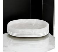Showerdrape Bianco Frost Onyx White Striped Soap Dish