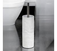 Showerdrape Bianco Frost Onyx White Striped Toilet Brush & Holder