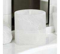 Showerdrape Bianco Frost Onyx White Striped Toothbrush Holder