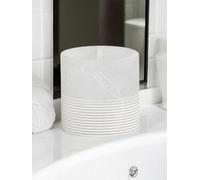 Showerdrape Bianco Frost Onyx White Striped Toothbrush Holder