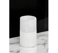 Showerdrape Bianco Frost Onyx White Striped Tumbler