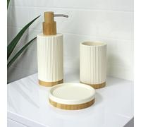 Showerdrape Bondi Cream Ceramic 3 Piece Bathroom Accessory Set