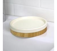 Showerdrape Bondi Modern Design 4 Piece Ceramic & Bamboo Bathroom Accessory Set (Soap Dish)