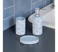 Showerdrape Buttercup Light Blue Floral 3 Piece Bathroom Accessory Set Showerdrape Light Blue
