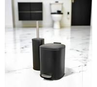 Showerdrape Capri 3L Bathroom Bin & Toilet Brush Set - Chrome, Black or White Showerdrape Black